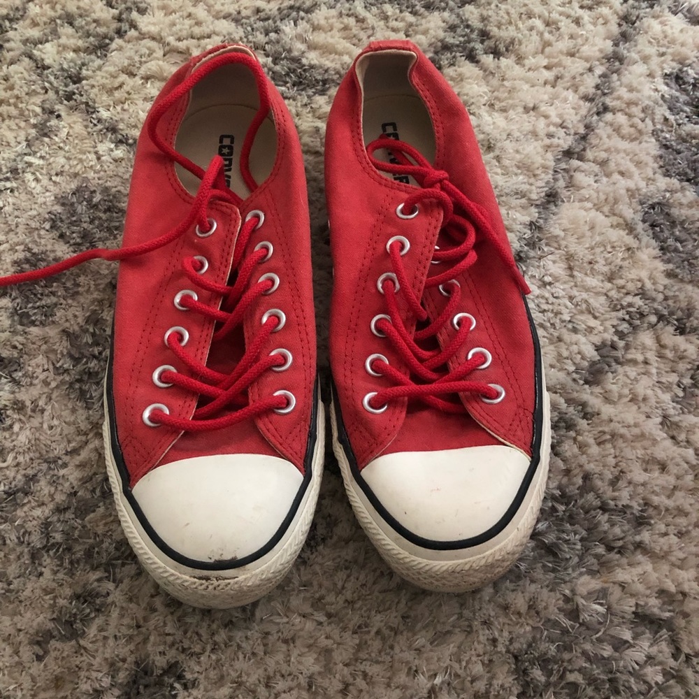 Red converse sneakers